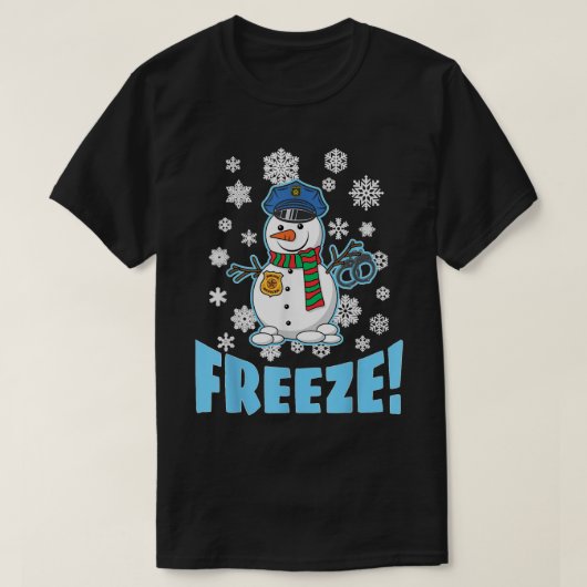 Cop Snowman Ugly Christmas For Men Women Funny Hol T-shirt (Design voorkant)