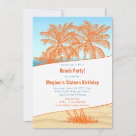 Copacabana Beach en Coconut Trees Party Kaart