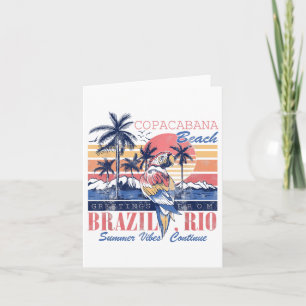 Copacabana Beach Groeten Brazilië Rio Summer Vibes Kaart