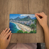 Copacabana Beach Rio Brazi Waterverf Briefkaart