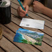 Copacabana Beach Rio Brazi Waterverf Briefkaart