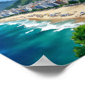 Copacabana Beach Rio Brazi Waterverf Poster (Hoek)