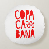 Copacabana Beach Rond Kussen (Voorkant)