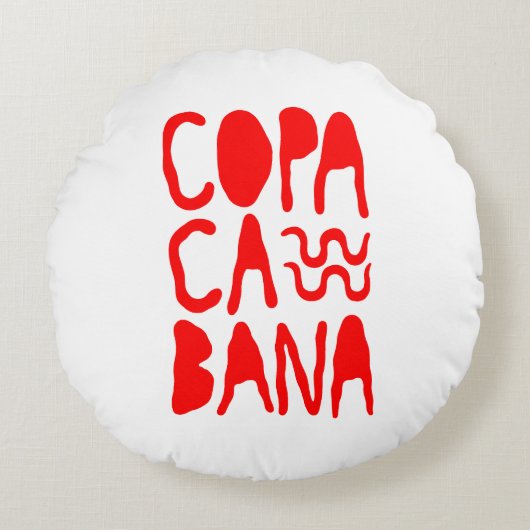 Copacabana Beach Rond Kussen (Voorkant)