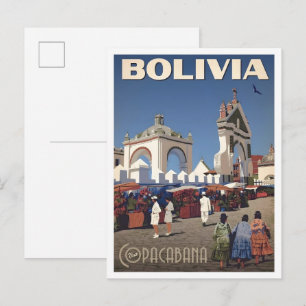 Copacabana Bolivia Vintage Reizen Briefkaart