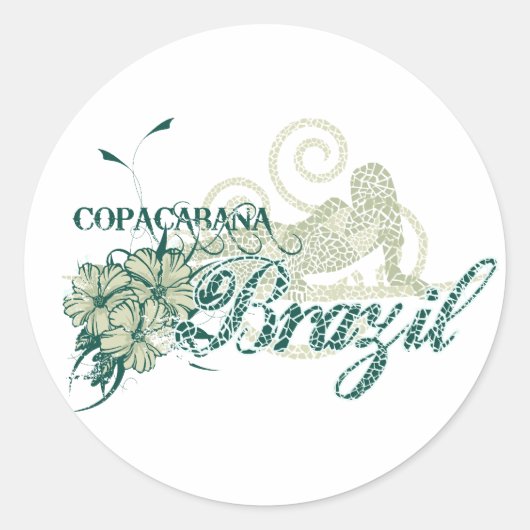 Copacabana Brazilië Tshirts en geschenken Ronde Sticker (Voorkant)