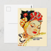 Copacabana Night Club Carmen Miranda Post Card Briefkaart (Voorkant / Achterkant)