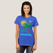 Copacabana Rio de Janeiro Palm Tree and Sunshine T-shirt (Voorkant volledig)