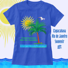 Copacabana Rio de Janeiro Palm Tree and Sunshine T-shirt