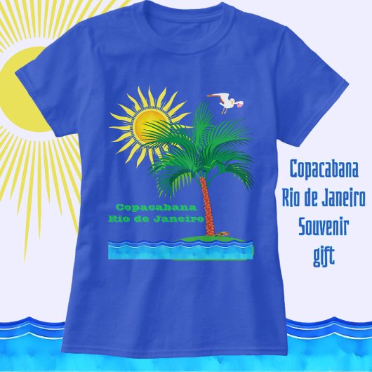 Copacabana Rio de Janeiro Palm Tree and Sunshine T-shirt