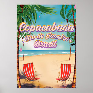Copacabana, Rio de Janeiro reis strand poster