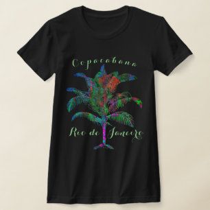 Copacabana Rio de Janeiro Wilde tropische palmboom T-shirt