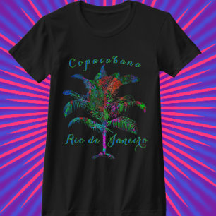 Copacabana Rio de Janeiro Wilde tropische palmboom T-shirt
