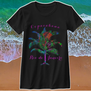 Copacabana Rio de Janeiro Wilde tropische palmboom T-shirt