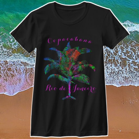 Copacabana Rio de Janeiro Wilde tropische palmboom T-shirt