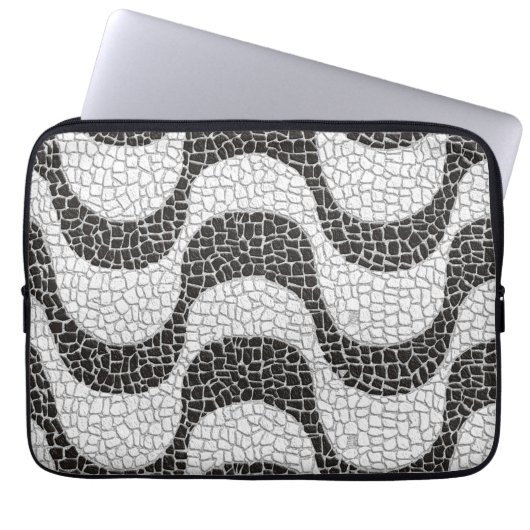 Copacabana Sidewalk Brazilian pattern Laptop Sleeve (Voorkant)