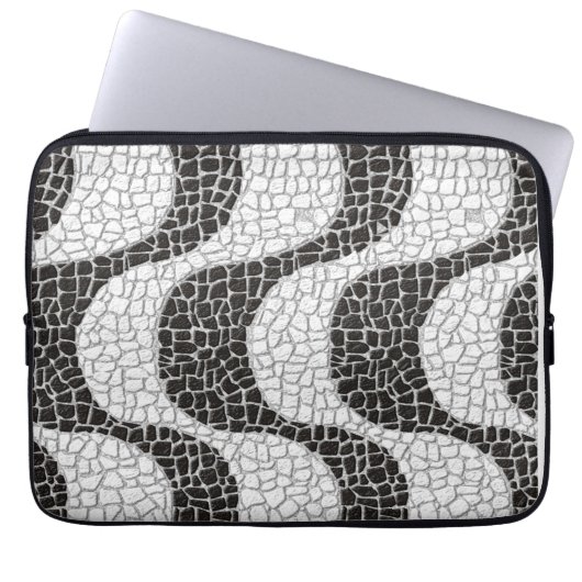 Copacabana Sidewalk Brazilian pattern Laptop Sleeve (Voorkant)