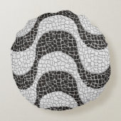 Copacabana Sidewalk Brazilian pattern Rond Kussen (Achterkant)