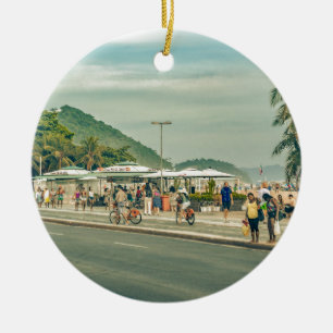 Copacabana Sidewalk Rio de Janeiro Brazilië Keramisch Ornament
