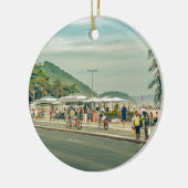 Copacabana Sidewalk Rio de Janeiro Brazilië Keramisch Ornament (Links)