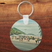 Copacabana Sidewalk Rio de Janeiro Brazilië Sleutelhanger (Voorkant)