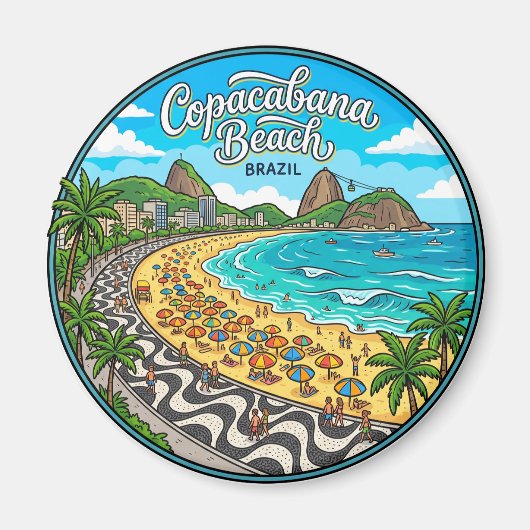 Copacabana-strand Brazilië Magneet (Voorkant)