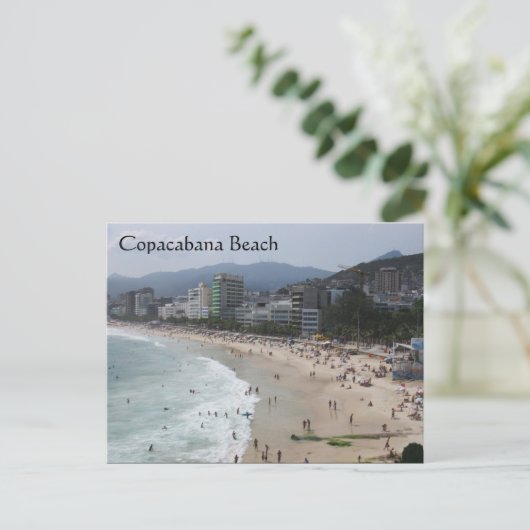 Copacabana strandscène briefkaart (Staand voorkant)
