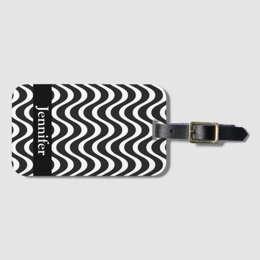 Copacabana Waves Abstracte kunst Bagagelabel (Voorkant (horizontaal))