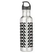 Copacabana Waves Abstracte kunst Waterfles (Achterkant)