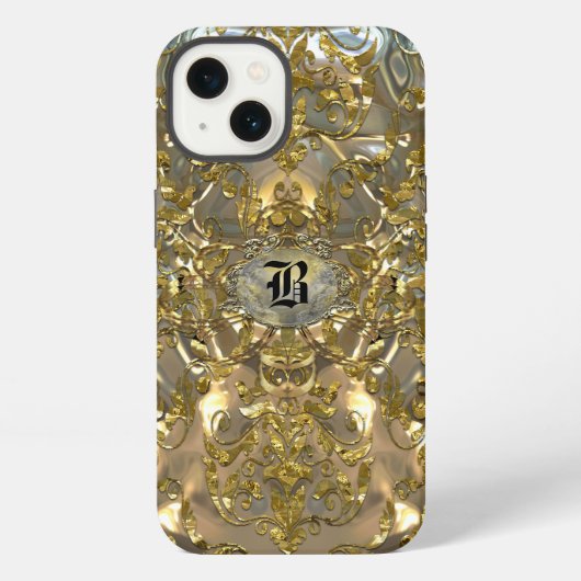 Copachatlin Damask Monogram iPhone Hoesje (Achterkant)
