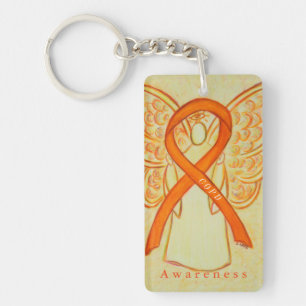 COPD Angel Oranje Awareness Ribbon Sleutelhanger