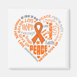 COPD Awareness Heart Words (oranje) Magneet