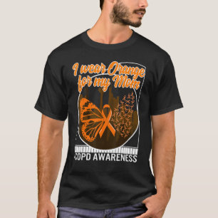 COPD Awareness I Draag Oranje for My Mam Butterfly T-shirt
