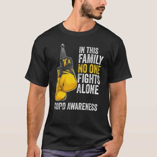 COPD Awareness Month Glove Gold Yellow Ribbon T-shirt (Voorkant)