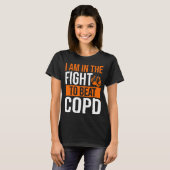 COPD Awareness Ribbon Beat Disease Warrior T-shirt (Voorkant volledig)