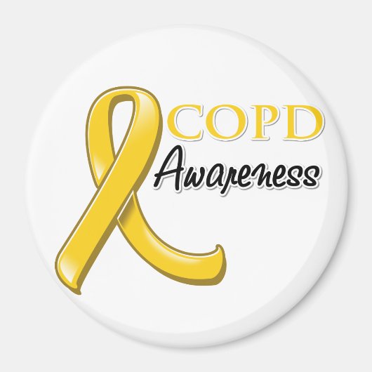 COPD Awareness Ribbon (Gold Ribbon) Magneet (Voorkant)