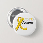 COPD Awareness Ribbon (Gold Ribbon) Ronde Button 5,7 Cm (Voorkant /achterkant)