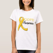 COPD Awareness Ribbon (Gold Ribbon) T-shirt (Voorkant)