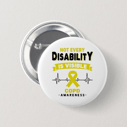 COPD Awareness Ribbon Support Giften Ronde Button 5,7 Cm (Voorkant /achterkant)