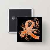 COPD Believe Flourish Ribbon v2 Vierkante Button 5,1 Cm (Voorkant /achterkant)