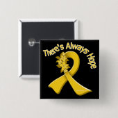COPD Er is altijd Hope Floral Vierkante Button 5,1 Cm (Voorkant /achterkant)