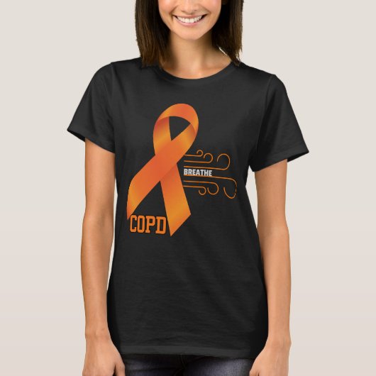COPD Oranje lint inademen T-shirt (Voorkant)
