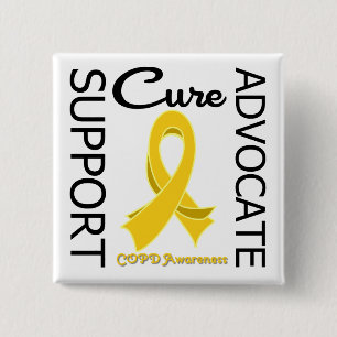 COPD Support Advocate Cure Vierkante Button 5,1 Cm