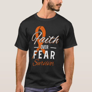 COPD Survivor Faith Over Angst Oranje lint T-shirt