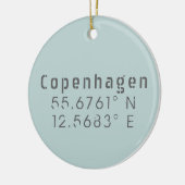 Copenhagen Breedtegraad Lengtegraad Keramisch Ornament (Links)