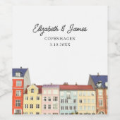 Copenhagen bruiloft gunst gepersonaliseerd wijn etiket (Enkel label)