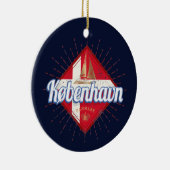 Copenhagen Capital Denmark Retro Sailing Ship Keramisch Ornament (Rechts)