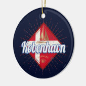 Copenhagen Capital Denmark Retro Sailing Ship Keramisch Ornament (Links)