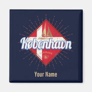 Copenhagen Capital Denmark Retro Sailing Ship Magneet