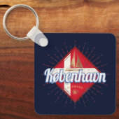 Copenhagen Capital Denmark Retro Sailing Ship Sleutelhanger (Voorkant)